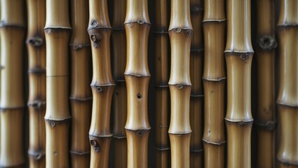 Aufkleber - Macro shot of organic bamboo fence background