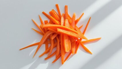 Aufkleber - Sliced orange carrots displayed on a clean background