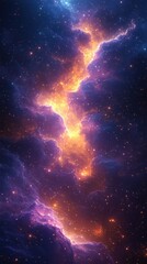 Wall Mural - cosmic nebula illuminated by bright stars and vibrant gases in the deep universe during a clear nigh