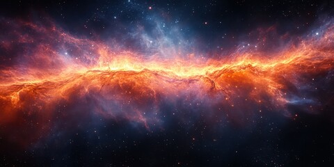 Wall Mural - expansive cosmic nebula showcases vibrant colors and star formations in deep space environment