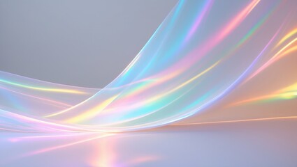 Aufkleber - Pastel rainbow hues against a white backdrop. Effect of light refraction