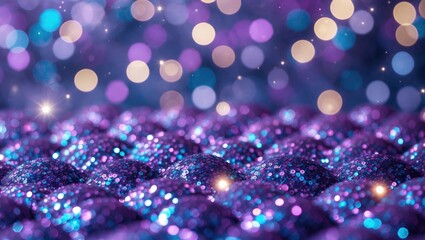 Aufkleber - Background of festive twinkle lights, abstract sparkle design featuring circles, contemporary wallpaper with shimmering glimmers.