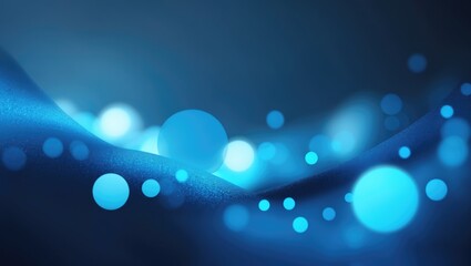 Aufkleber - Dark medical-themed abstract with blue watercolors, modern design elements, and luminous bokeh lights on banner