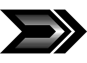 Poster - pointer. modern vector arrow black on white. striped design element. sport racing pattern. direction