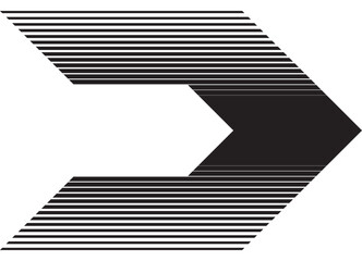 Poster - striped arrow, black on white. strict vector design element. sport racing pattern. direction indicat