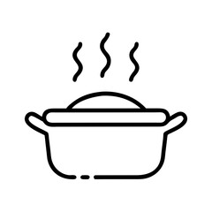 Poster - Boiling Pot Icon Representing Food Cooking and Kitchen Preparation