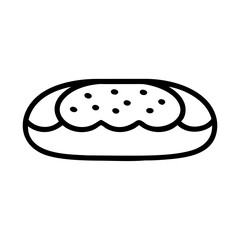 Poster - Bread Roll with Toppings Icon Representing Filled Bakery Item