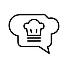 Poster - Chef Hat in Chat Bubble Icon Representing Culinary Communication