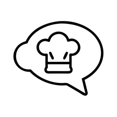 Poster - Chef Hat in Chat Bubble Icon Representing Culinary Communication