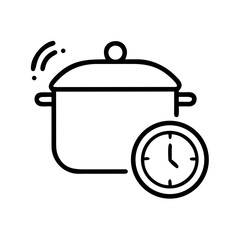 Poster - Cooking Pot with Timer Icon Representing Timed Meal Preparation