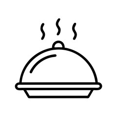 Poster - Food Tray with Cloche Icon Representing Meal Service and Catering