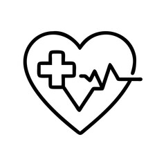 Poster - Heart with Medical Cross Icon Representing Health and Medical Care