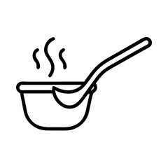 Poster - Ladle in Pot Icon Representing Soup Serving and Meal Preparation