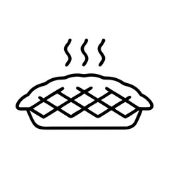 Poster - Lattice Pie Top Icon Representing Baked Dessert and Pastry Decoration