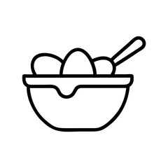 Poster - Mixing Bowl with Spoon Icon Representing Food Prep and Culinary Preparation