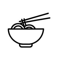 Poster - Noodle Bowl with Chopsticks Icon Representing Asian Cuisine and Traditional Meal