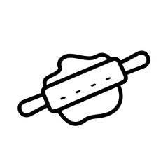 Poster - Rolling Pin with Dough Icon Representing Baking and Pastry Preparation


