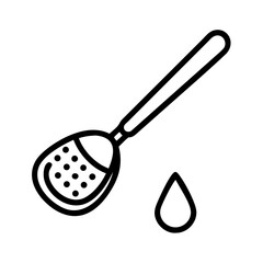 Poster - Skimmer Spoon Icon Representing Oil Draining Tool for Cooking and Frying