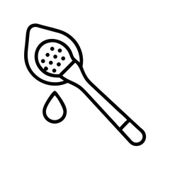 Poster - Skimmer Spoon Icon Representing Oil Draining Tool for Cooking and Frying