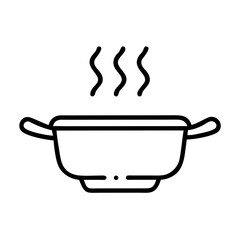 Poster - Stew Pot with Steam Icon Representing Simmering and Hot Meal Preparation