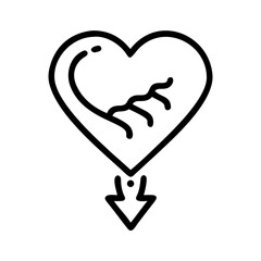 Poster - Upside Down Heart Icon Representing Stylized Love and Emotional Symbol