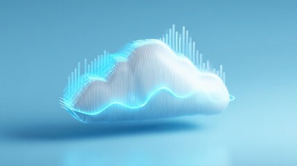 Poster - icon concept of cloud-synced inflation volatility map for tracking economic fluctuations and market 