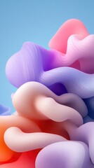 Aufkleber - Colorful abstract shapes blend harmoniously against a light blue backdrop