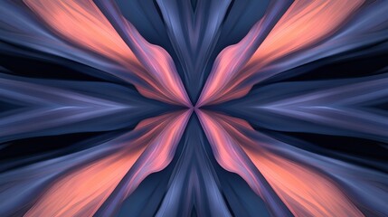 Aufkleber - Abstract symmetrical design featuring flowing organic shapes in soft colors