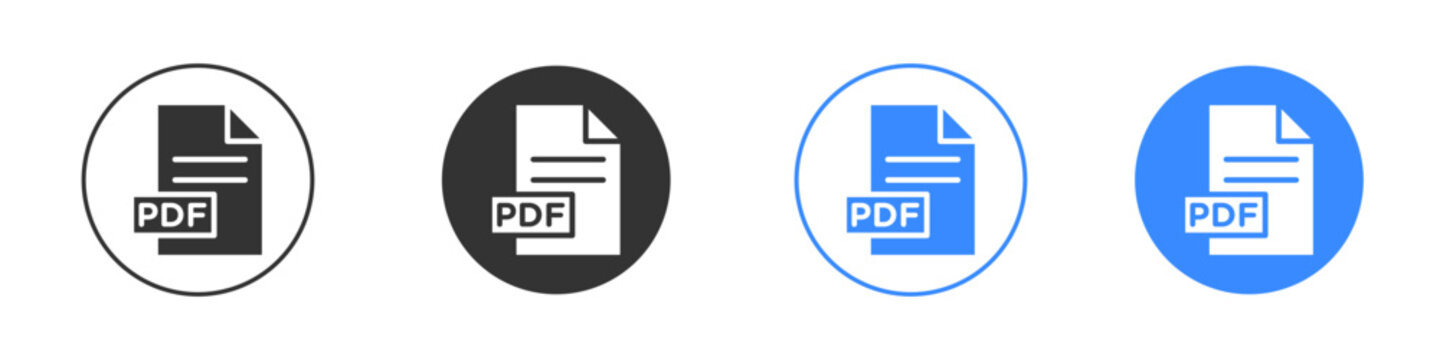 PDF file icon editable flat vector illustration concept.