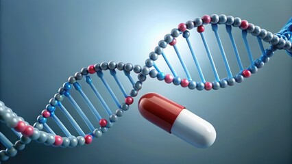 Poster - DNA Molecule with Capsule Representation of Genetic Science Concept