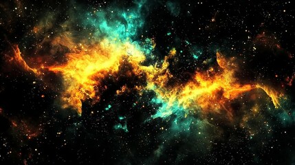 Futuristic elements set against a dark starry background.