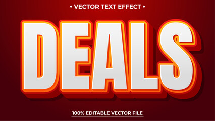 Poster - Deals bold 3d editable text effect colorful gradient style