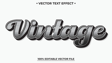 Poster - Vintage, vintage retro editable text effect old grunge style