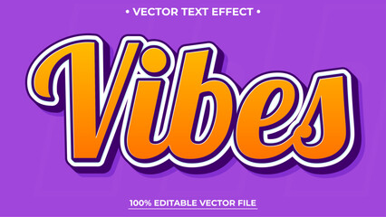 Poster - Vibes text effect template with 3d style editable font effect