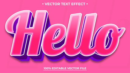 Poster - Editable text effect Hello Colorful Gradient Bold template style premium vector