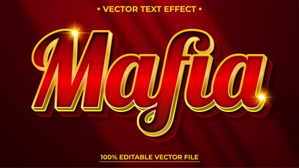 Poster - Mafia luxury shiny golden and red style editable text effect