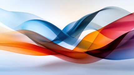 Poster - A vibrant composition features flowing waves of colors in soft gradients, blending shades of blue, orange, red, and other hues. The gentle motion evokes a sense of harmony and creativity