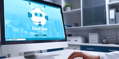 Poster - chatbot software application for brisk online business that automatically reply to customer question