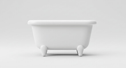 Aufkleber - A minimalist white bathtub with claw feet on a seamless white background in a studio setting