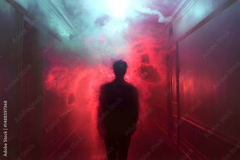 Translucent Hallucination Ghostly figure. Visual hallucination. Hallucination - due to mdma ...
