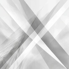 Poster - Abstract White and Grey Lines Intersecting, Creating a Modern Geometric Pattern and Optical Illusion