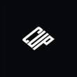 © Ashamoni_design - CUP letter logo design on black background.