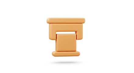 Leinwandbilder - A minimalist illustration of a peach colored printer on a white background with soft shadows below