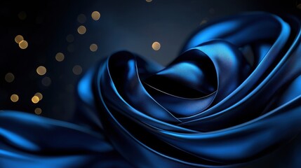 Poster - A blue ribbon with gold highlights