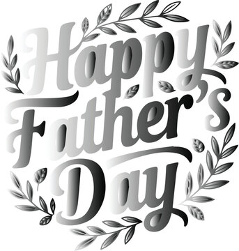 Happy Father's Day Dad And Son Silhouette vector illustration