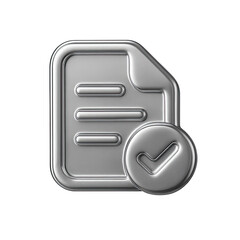 Poster - Metallic Checkmark Icon on Document