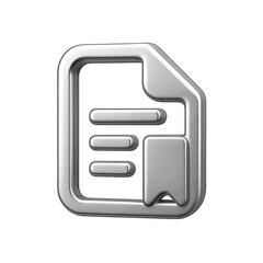 Poster - Metallic Document Icon with Bookmark on Grey Background
