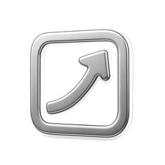 Poster - Silver 3D Arrow Icon on Grey Background
