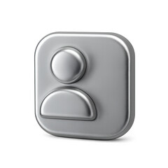 Poster - Silver 3D User Icon on Dark Background