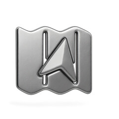Poster - Silver Metallic Navigation Cursor Icon on Dark Background